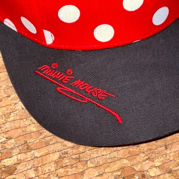 Minnie Mouse Disneyland Parks Polka Dot Youth Cap Hat Ears & Red Bow Authentic - Picture 5 of 9